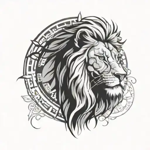 Lion Face With Roman Numeral Clock