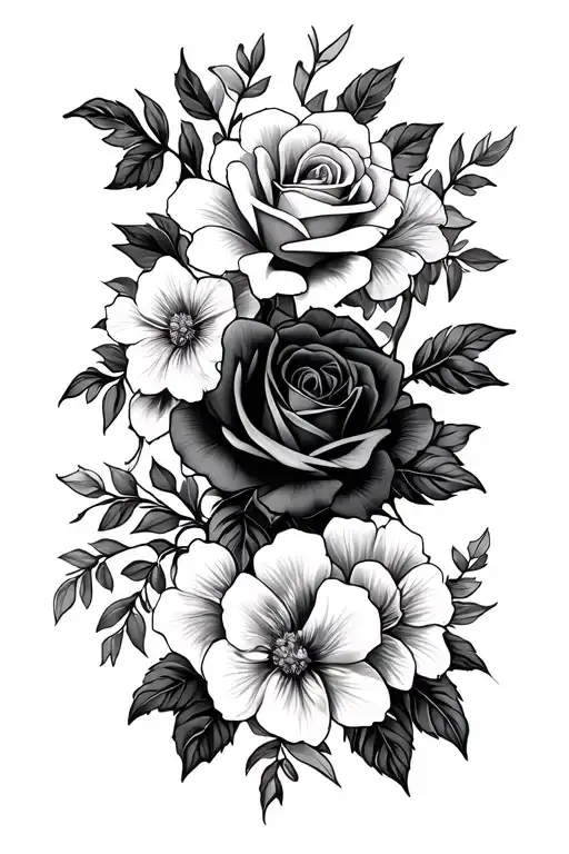 Roses And Hawaiian Flowers Vine