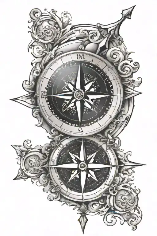 Compass With Ag And Lm Initials Incorporated