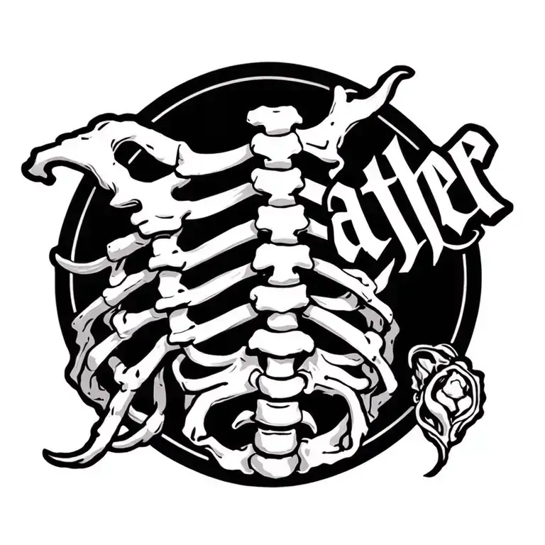 Spinal Cord With The Word Father Tattoo Design Inspired