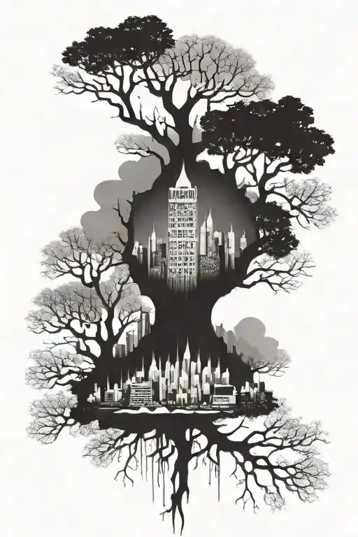 Tree With Cities On Branches