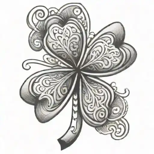 Four Leaf Clover With Initals A J O Z