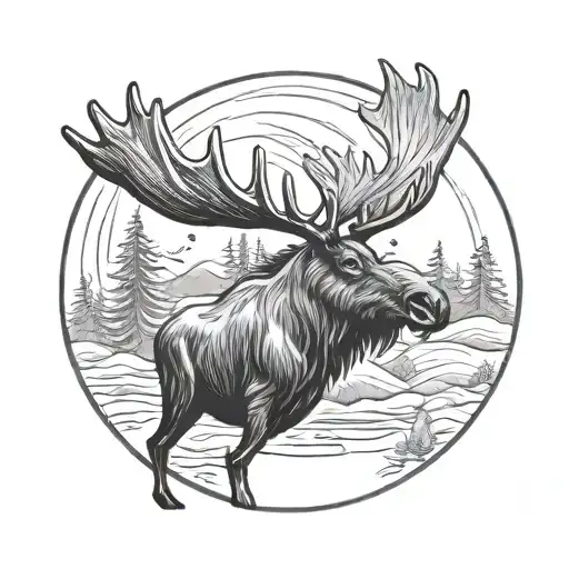 Semicolon Moose And Cardinal Bird Flying