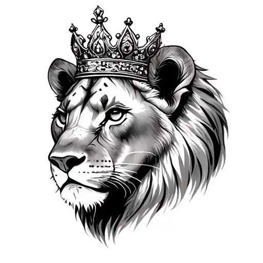 Tiny Queen Lioness Wearing A Crown