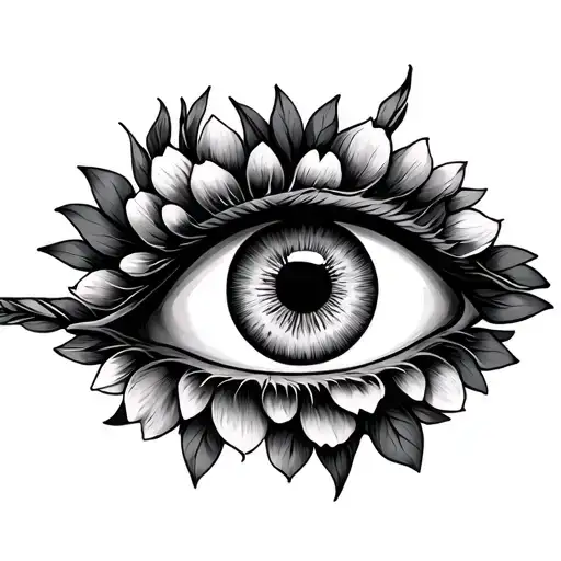 Evil Eye With Flowers Intertwined