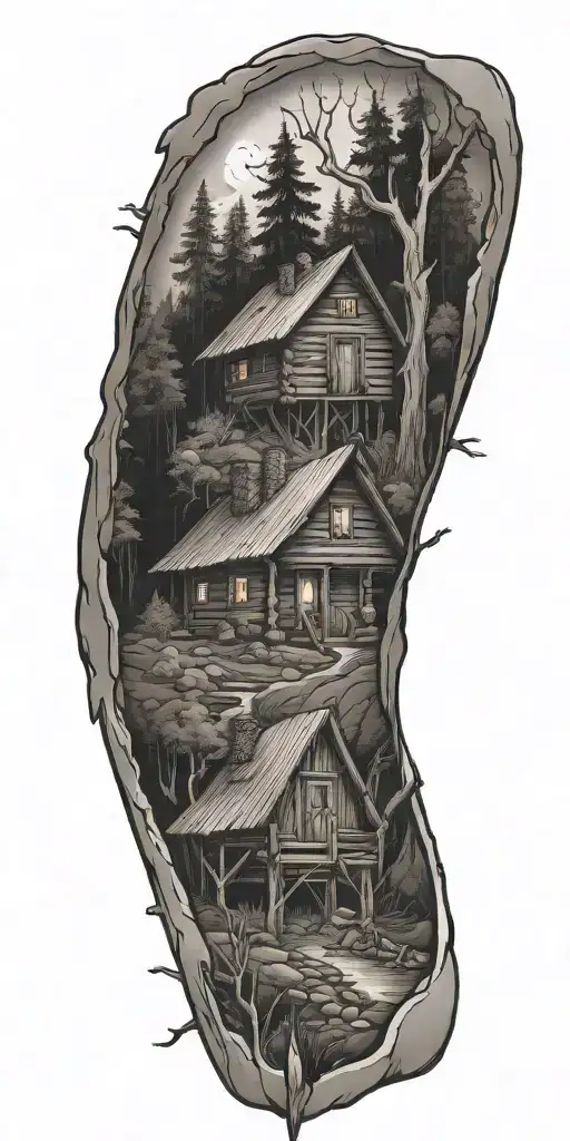 Log Cabin Surrounded