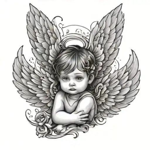 Baby Face Angle With Wings