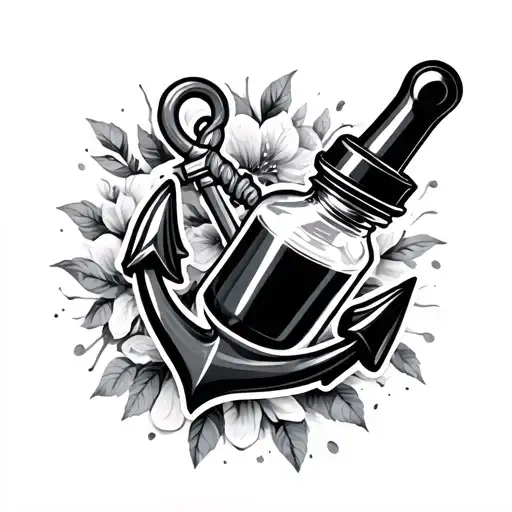 Anchor And Nail Polish Bottle