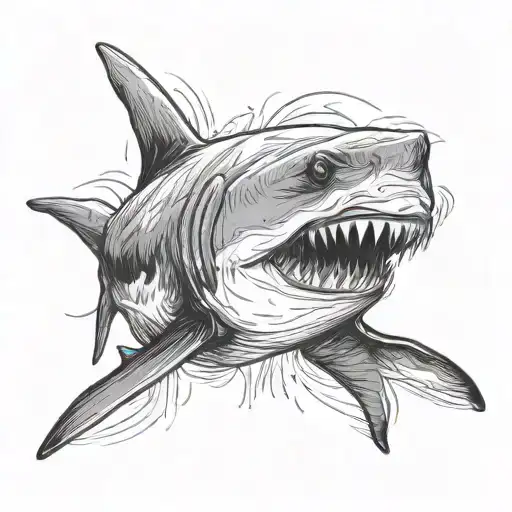 Basic Minimalist Shark Drawing Without Details