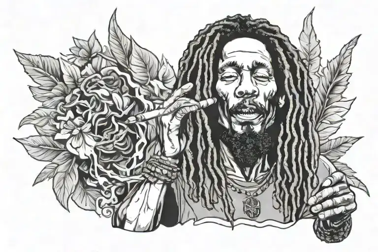 Nordic Bob Marley Smoking A Joint