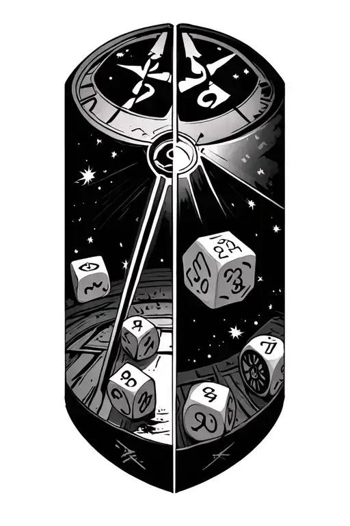 The Wheel Of Time Dice Rolling Split In Half With A Scene From Star Wars