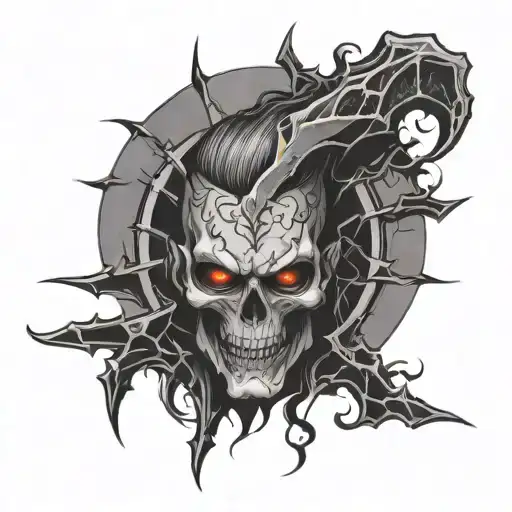 Gothic Sleeve With Lightning On Shoulder