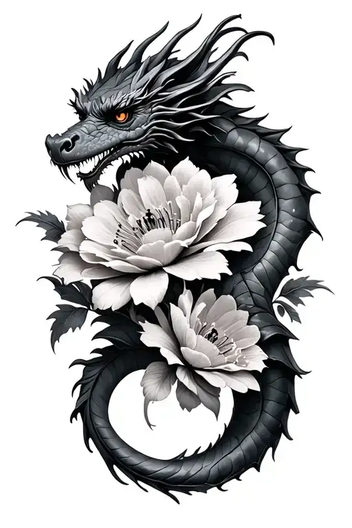 Flowers With A Dragon