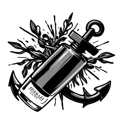 Anchor Connected To A Nail Polish Bottle