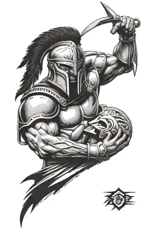 Spartan Warrior Holding An Enemy's Head