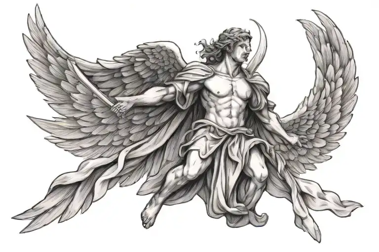 A Winged Angelic Figure Soaring High In The Sky Symbolizing Freedom And Ambition