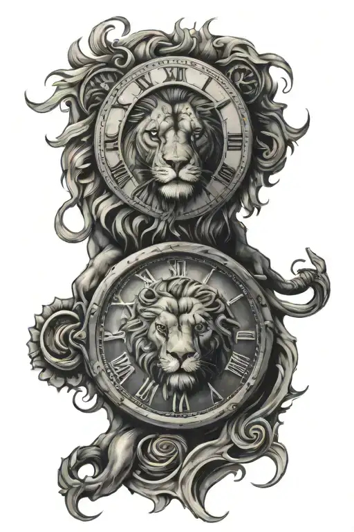Lion And Clock Embedded