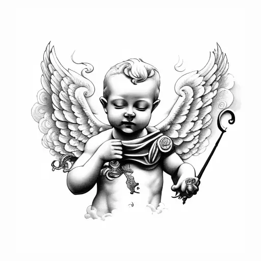 Cherub With Clouds