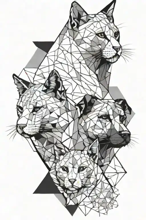 Cat And Dog With Geometry