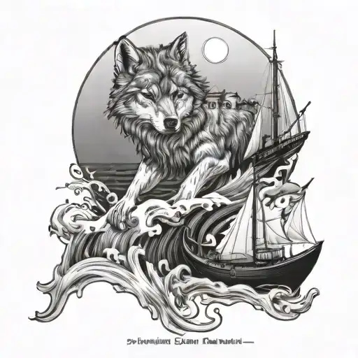 Wolf And Sea And Boat