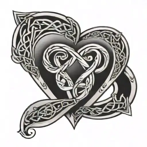 Celtic Heart With Infinity Sign And Birth Years 1976 And 199