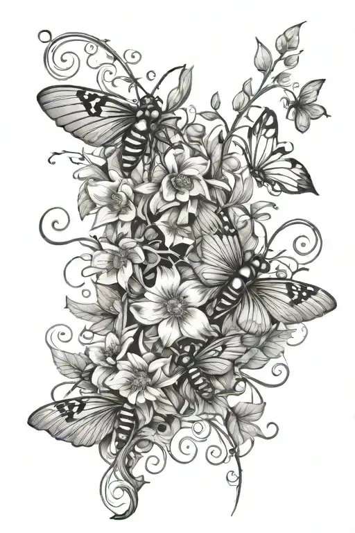 Bugs And Floral Vine Wrap