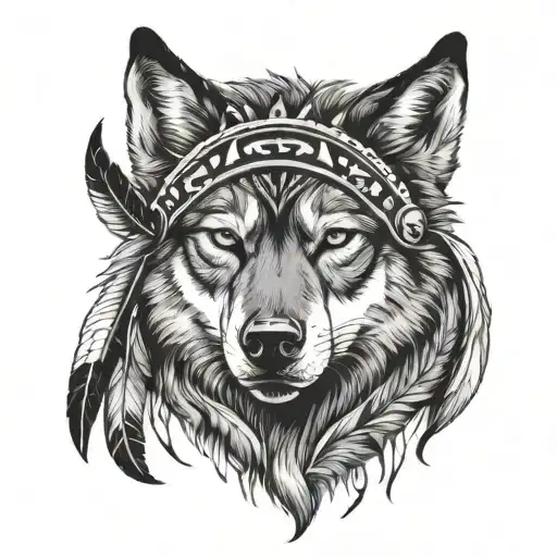 Native American Wolf Spirit Headress