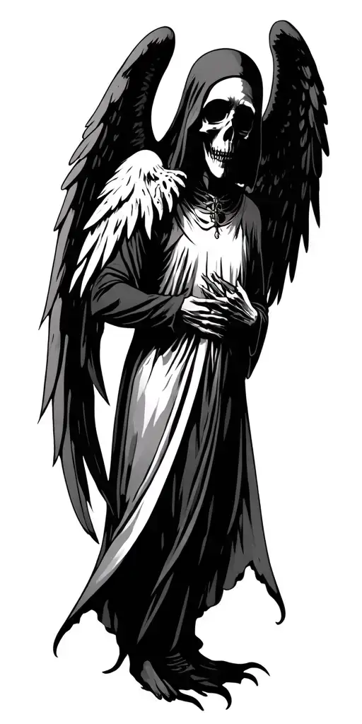 Crying Angel And Grim Reaper