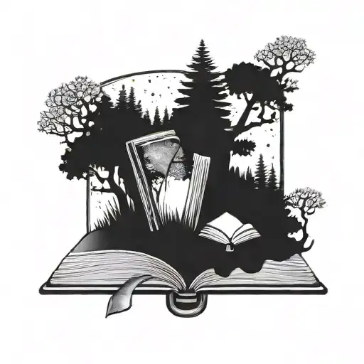 Open Book Doctor Who And Books Floral Mountain Nature Trees Stars