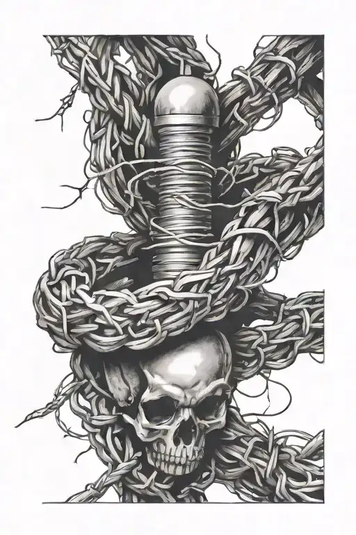 Date Tattoo With Barb Wire