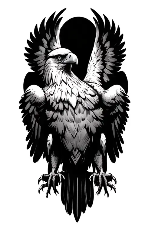 Eagle With Wings Spread Wings