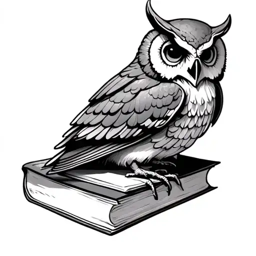 Owl Skull On Books