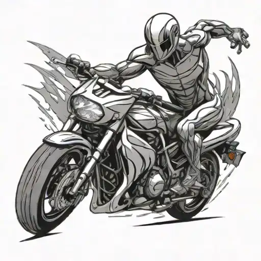Silver Surfer On Yamaha Stuntbike