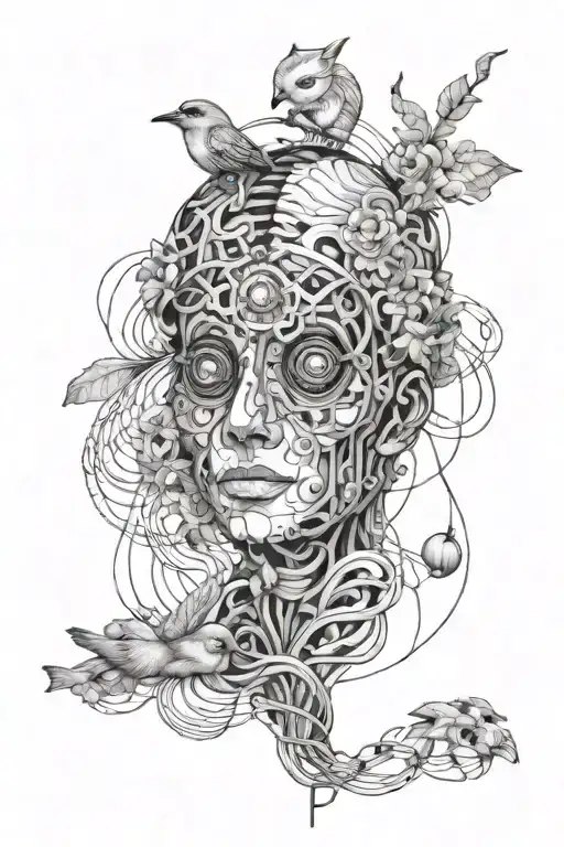 Generate A Design Featuring The Complexity Of The Nature Of The Mind Using Strings And Puppets