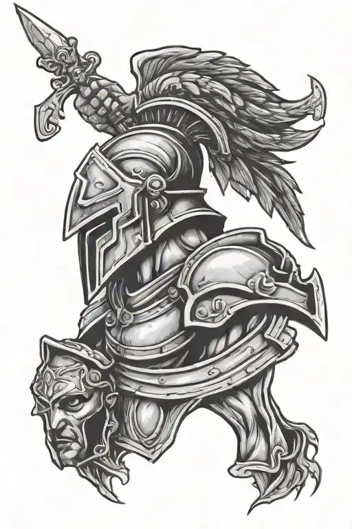 Spartan Warrior Holding An Enemy's Head After War