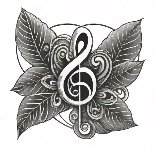 Treble Clef In A Dog Paw With Geometry