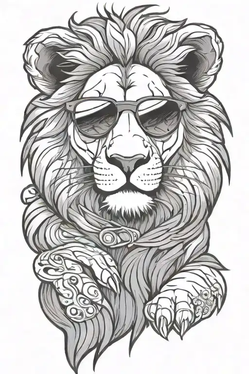 Cartoon Lion With Sunglasses