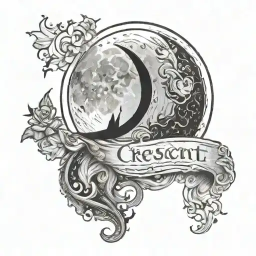 Crescent Moon With My Girlfriend's Name