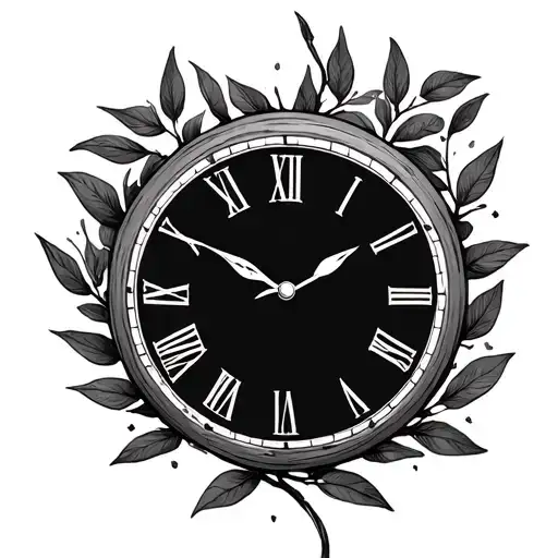 Clock With Leafs Wipped Willow