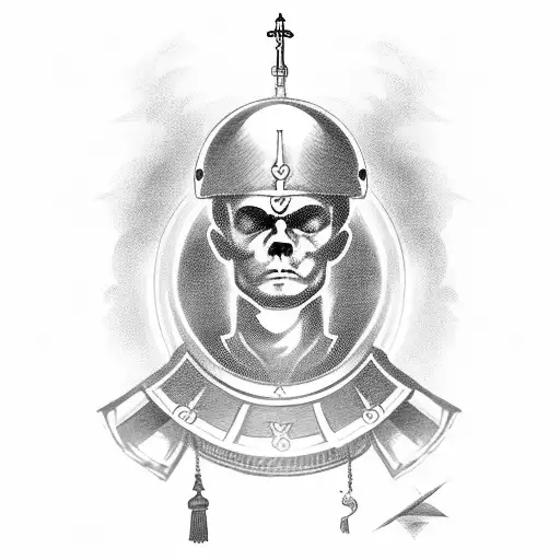 A Russian Soldier With A Halo And A Sword