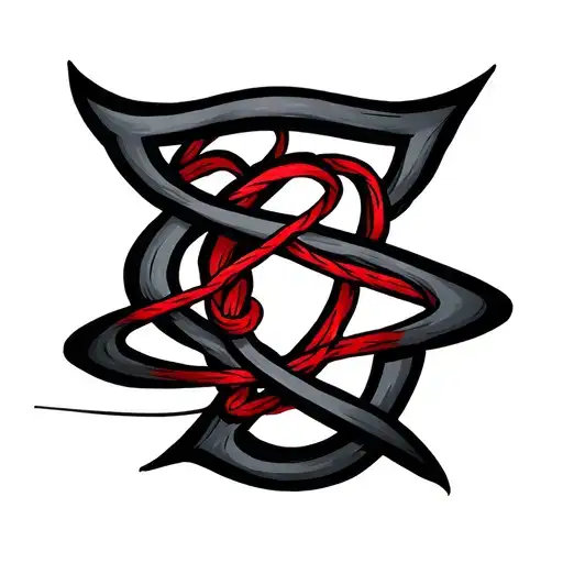 Red String With 7 With Bts Symbol Intertwined