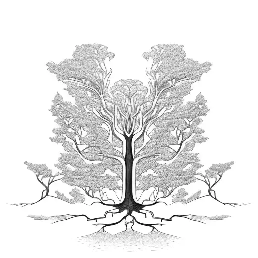 A Towering Tree With Intricate Roots Forming The Shape Of Puerto Rico