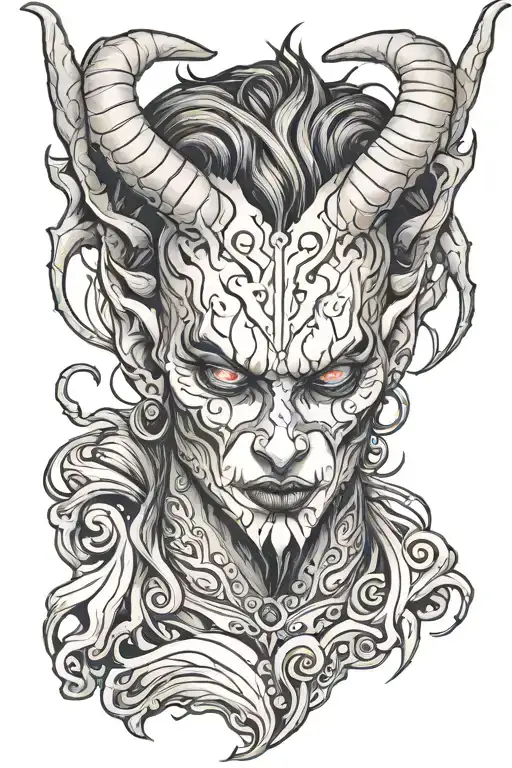 Demon With A Girl's Face And Horns