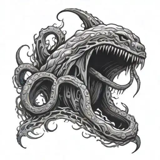 Kraken Emerging From A Portal Opening