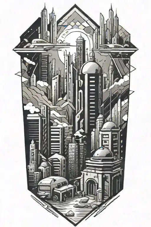 Geometric Sci Fi Cityscape Inspired