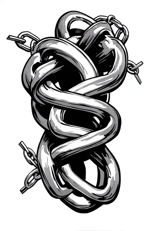 Family Broken Link Chain Wrapped Around Forearm Sleeve