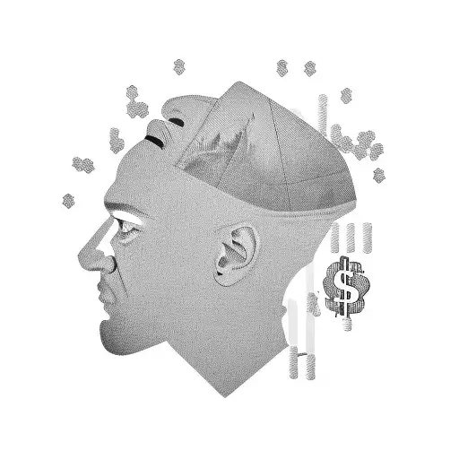 A Gangster Silhouette Surrounded By Dollar Bills