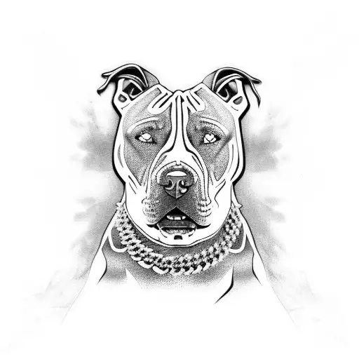 Aggresive Pitbull And Big Gold Chains