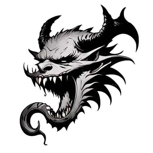 Demon With Lazy E In Its Mouth