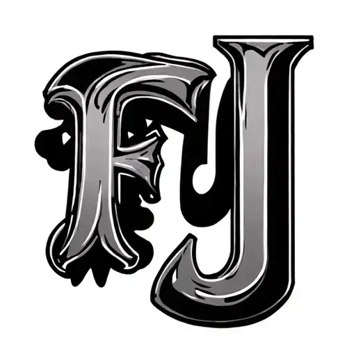 An F That Inverted Is A J With A Casino Font Style